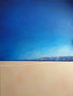 Acrylic abstract landscape painting - UNDER THE CRETAN SKY