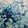 Modern acrylic abstract painting - BLUE OCTOPUS