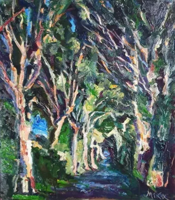 Oil painting Cretan landscape - SOMEWHERE IN CRETE. APOSTOLOI.