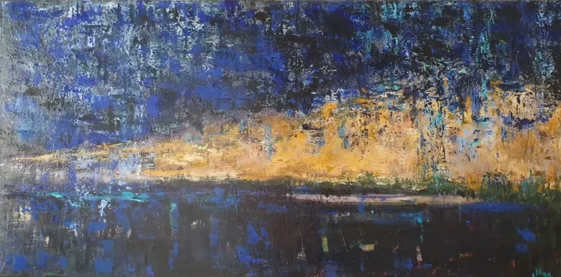 Modern acrylic abstract painting - DOWNPOUR IN NIDA