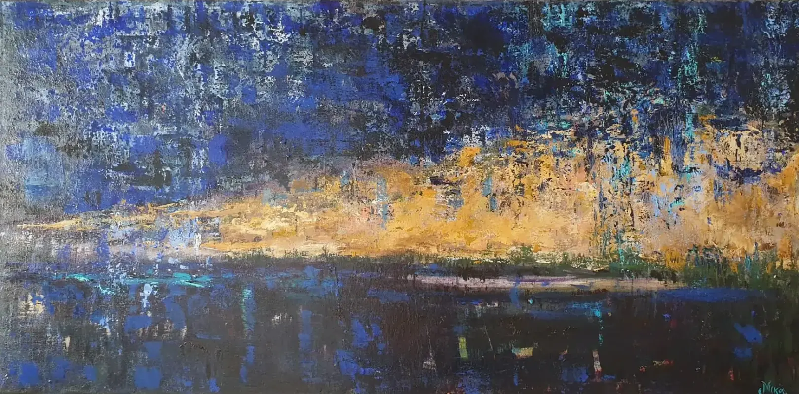 Modern acrylic abstract painting - DOWNPOUR IN NIDA Modern acrylic abstract painting - DOWNPOUR IN NIDA