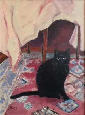 Acrylic painting of a cat - SPOOKEY FROM PARIS