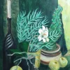 Acrylic still life painting - GREEN ON GREEN