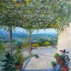 Oil painting Cretan cityscape - IRINI'S HOUSE