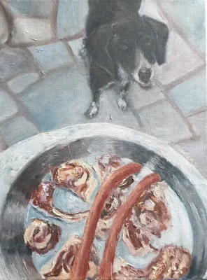 Oil painting of a dog - KIMON