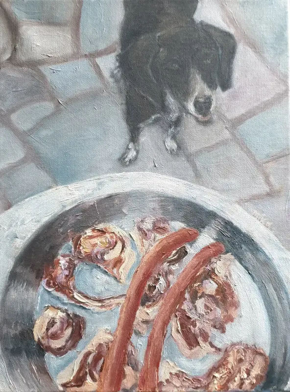 Oil painting of a dog - KIMON Oil painting of a dog - KIMON