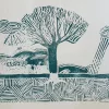 Lino cut landscape - WINTER TREE