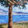 Oil landscape painting - ITEA HARBOUR. IN THE SHADOW.
