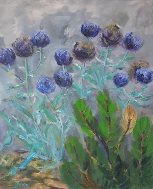 Acrylic landscape painting - BUZZING BEES