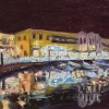 Oil painting of Cretan cityscape. Rethimno - VENETIAN HARBOUR IN RETHIMNO