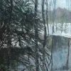 Oil painting landscape in Finland - WINTER WALK IN TERÄLAHTI, FINLAND