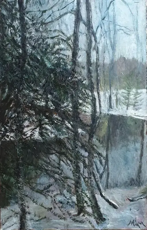 Oil painting landscape in Finland - WINTER WALK IN TERÄLAHTI, FINLAND Oil painting landscape in Finland - WINTER WALK IN TERÄLAHTI, FINLAND