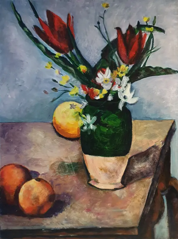 Copy of Cezanne's Still life -Tulips and apples - CEZANNE