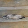 Oil painting of a Cretan cat - AEGEAN CAT