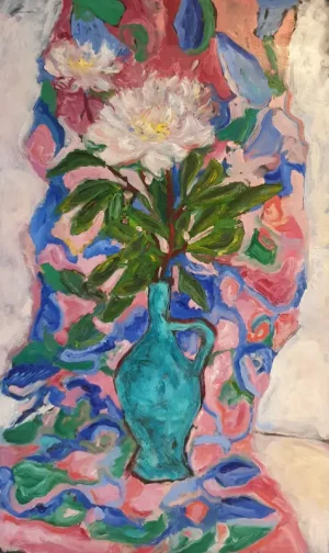 Oil painting still life - PEONIES