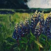 Acrylic painting of flowers - LUPINES