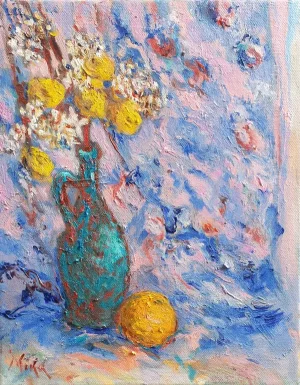 Still life with greek orange web